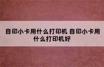 自印小卡用什么打印机 自印小卡用什么打印机好